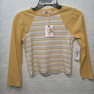 Jessica Simpson | Girls 8-10 Long Sleeve Striped Baseball T-Shirt NWT